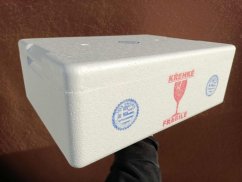 Polystyrenový termobox s vekom 39,5 x 29,5 x 14 cm