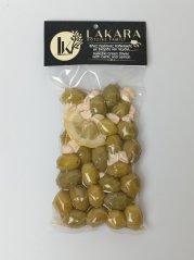 Zelené olivy s citronem a česnekem vakuově balené 250 gr