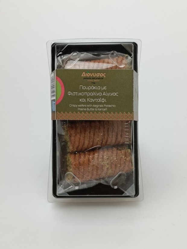 Oblátkové trubičky s pistáciovo - pralinkovým maslom a kataifi 105 gr